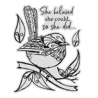 Stamp and Colour Outline Stamps - She Believed (4pc)
