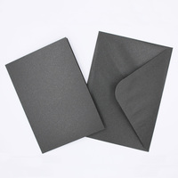 Pearlised Black Cards & Envelopes Size 105mmx150mm Qty 4