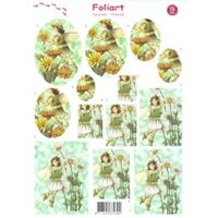 Daisy White & Yellow Fairy Pyramid Decoupage Paper Tole Sheet
