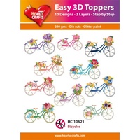 Hearty Crafts Bicycles and Flowers Die Cut Paper Tole