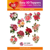 Hearty Crafts Rose Bouquets Die Cut Paper Tole