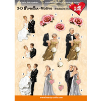 Porcelain Wedding & Anniversary Glossy 3D Paper Tole Sheet