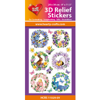 Spring Wreaths 3D Relief Embossed Stickers