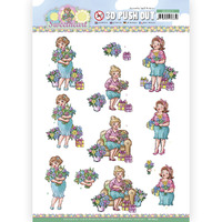Yvonne Creations Bubbly Girls - Sweetheart - Flowers and Gifts A4 Die Cut Paper Tole Decoupage