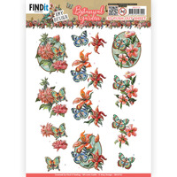 Yvonne Creations - Botanical Garden - Colourful Butterfly - A4 Die Cut Paper Tole Decoupage