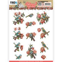 Yvonne Creations - Botanical Garden - Colourful Birds - A4 Die Cut Paper Tole Decoupage