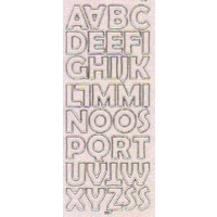 Alphabet Upper Case Transparent SILVER Glitter