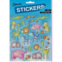 Zoo Animals Silver Trim Stickers