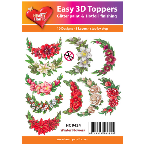 Hearty Crafts Winter Flowers Die Cut Paper Tole