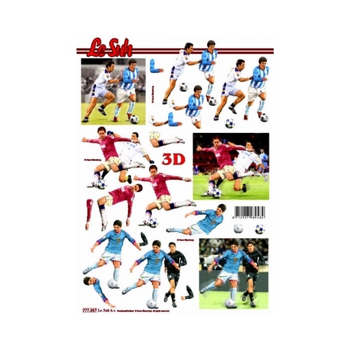 Soccer Red & Blue Paper Tole Sheet