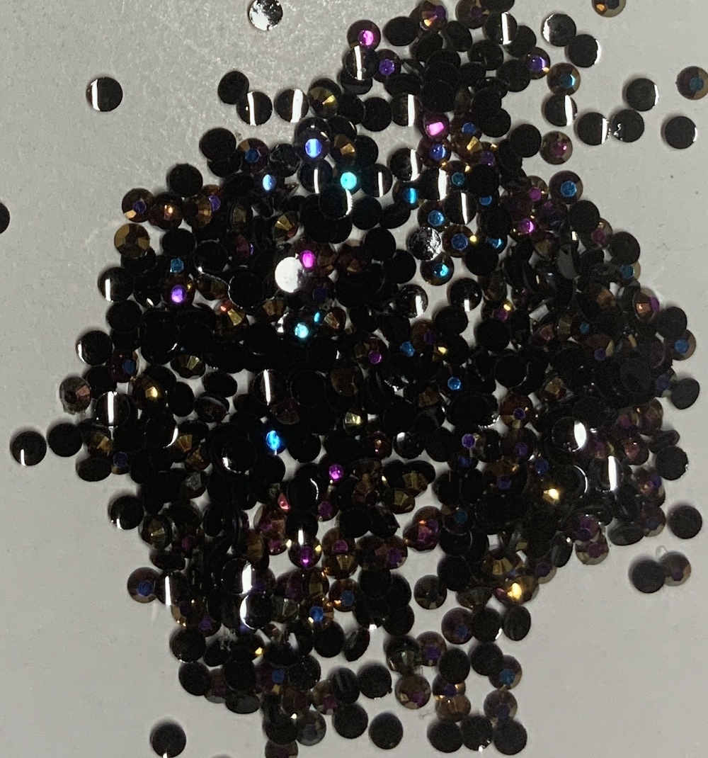 Round 3mm Flat Back Jelly AB Rhinestones x 1000 Black Blue