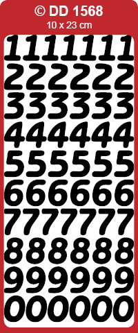 Stickers, Numbers, 10x23 cm, Gold, 1 Sheet