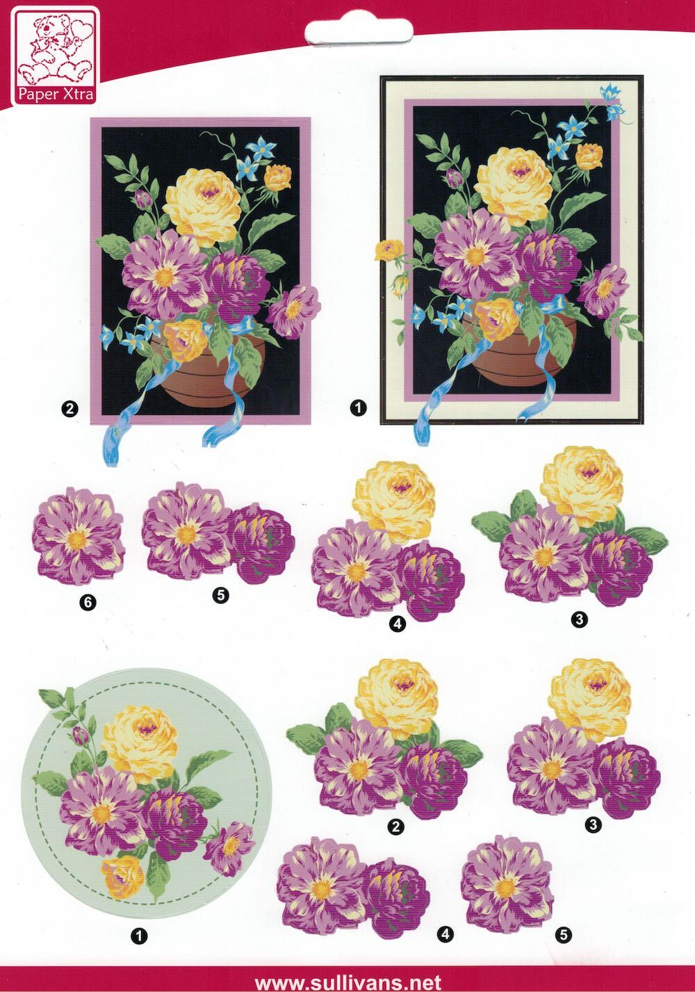 A4 DIE CUT 3D PAPER TOLE DECOUPAGE Push Out Sheet Hyacinth Tulip Flower SB10529 