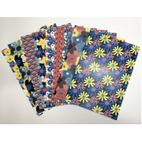 Modern Floral Retro A5 Paper Pack x 11