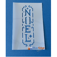 Christmas Noel Label One Stencil Rectangle Long