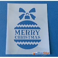 Merry Christmas Bauble Stencil Rectangle