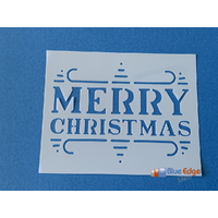 Merry Christmas Label One Stencil Rectangle