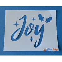 Christmas Joy & Holly Wording Stencil Rectangle