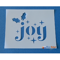 Christmas Joy with Holly & Stars Wording Stencil Rectangle
