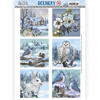 Awesome Winter Squares Paper Tole/ Decoupage Die Cut Sheet