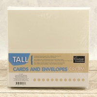Cream Single Fold DL Cards with Cream Envelopes x 50 pack
