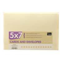 Cream Single Fold Card 5"x7" with matching Envelopes 50 pack