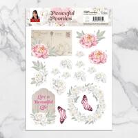 Peonies & Postcards A4 Die Cut Paper Tole Decoupage