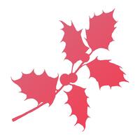 Mini Clear Stamp Holly Silhouette Gift of Giving