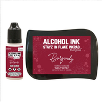 Burgundy Pearlescent Alcohol Ink Pad with 12ml reinker