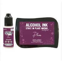 Plum Pearlescent Alcohol Ink Pad with 12ml reinker