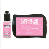 Pink Diamond Pearlescent Alcohol Ink Pad with 12ml reinker