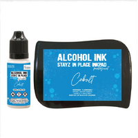 Cobalt Pearlescent Alcohol Ink Pad with 12ml reinker