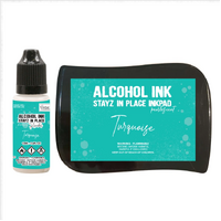 Turquoise Pearlescent Alcohol Ink Pad with 12ml reinker