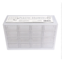 Plastic Drawers (16 compartments) 22.4cm x 14.3cm x 8.7cm