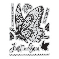 Stamp and Colour Outline Stamps - Just for you butterfly (7pc)