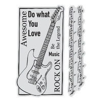 Stamp and Colour Outline Stamps - Framed Guitar (2pc)