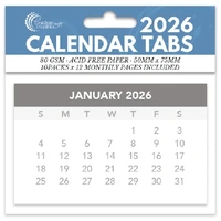 2026 Calendar Tabs - 10 Pads X 12 Months