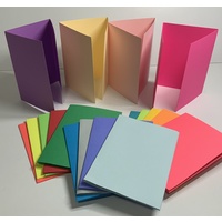 Assorted Coloured Three Panel A6 Folded Cards x 5