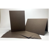 Brown Single Fold Card 230gsm Size B (A6) Pk 10