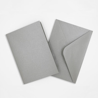 Pearlised Grey Cards & Envelopes Size 105mmx150mm Qty 4