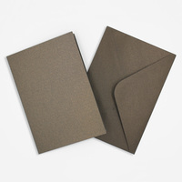 Pearlised Chocolate Cards & Envelopes Size 105mmx150mm Qty 4