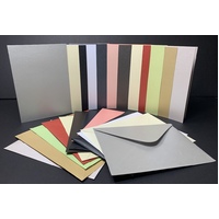 Assorted Pearlised Cards & Envelopes Size 105mmx150mm x 12 per pack