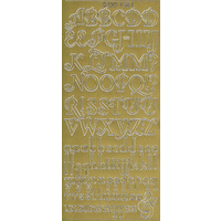 Fancy Script Upper & Lower Case Alphabet Large GOLD