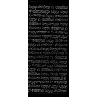 Happy Christmas with Stars and Trees BLACK