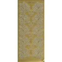 Bells and Holly with Stars GOLD