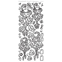 Elizabeth Crafts Dragonfly Ladies Two Sticker GOLD