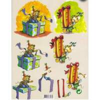 Mouse with Cheese & Present Paper Tole/decoupage