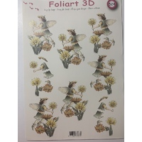 Fairy & Yellow Daisies Decoupage Paper Tole Sheet