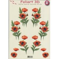 Poppy Flowers Themed Decoupage/Paper Tole