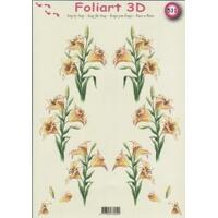 Lily Flowers Themed Decoupage/Paper Tole
